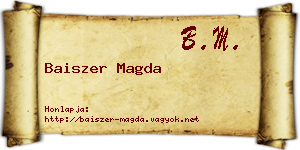 Baiszer Magda névjegykártya